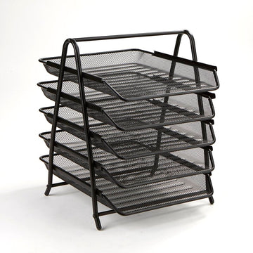 Bochat 5 Tier Steel Mesh Paper Tray Desk Organizer